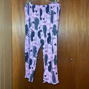 Pink and Black Cats Pajama Pants